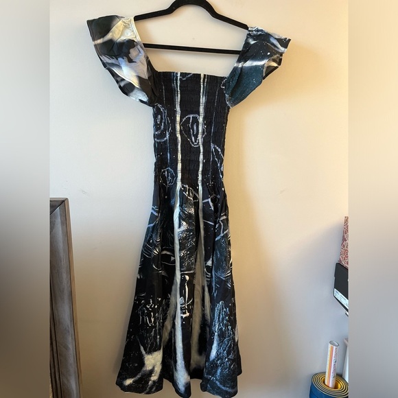 NWT Ahiri Abstract eye print smocked midi dress - Picture 7 of 10
